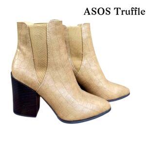 39 ASOS Truffle Collection High Heel Ankle Boot Dress Shoe Tan Brown Women 8
